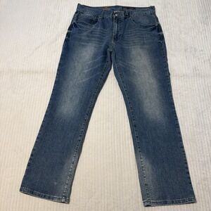TK Axel Jeans Men's 36x30 Blue Medium Wash Slim Straight Leg Jeans
